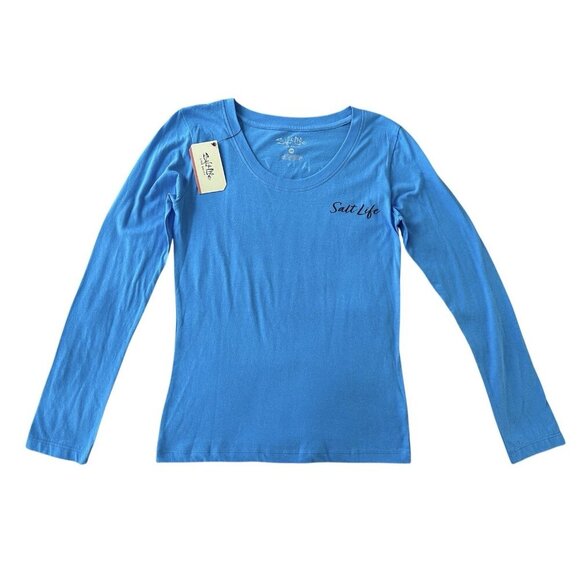 Salt Life Women’s Blue Call Of The Sea Scoop Neck T-Shirt NWT Size - Picture 1 of 16